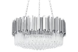 LAMPA WISZĄCA IMPERIAL SILVER 80 - stal szczotkowana kryształ SREBRNA E14 KING HOME