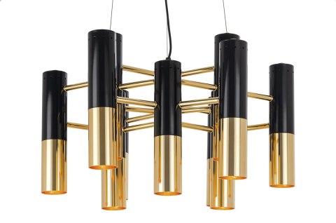 King Home elegancka Lampa wisząca LUNETTE czarno-złota - metal 13xE14 King Home elegancka Lampa wisząca LUNETTE czarno-złota - metal 13xE14
