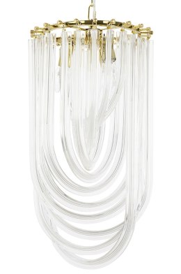 King Home Lampa wisząca MURANO L złota - szkło, metal wykonana z drobnych łańcuszków oplatających żródło światła
