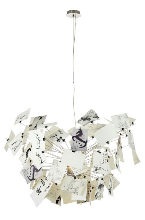 King Home Lampa wisząca sufitowa ZET 120 - stal szczotkowana papier szkło King Home Lampa wisząca sufitowa ZET 120 - stal szczotkowana papier szkło