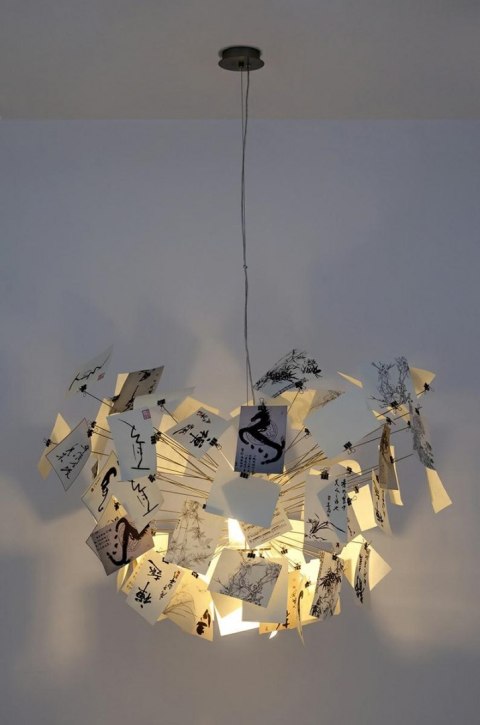 King Home Lampa wisząca sufitowa ZET 120 - stal szczotkowana papier szkło King Home Lampa wisząca sufitowa ZET 120 - stal szczotkowana papier szkło