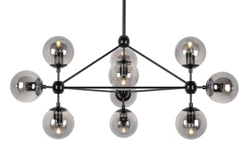 LAMPA SUFITOWA wisząca PLANETARIO 10 CZARNA - KLOSZE SZKŁO DYMIONE 10xE27 King Home LAMPA SUFITOWA wisząca PLANETARIO 10 CZARNA - KLOSZE SZKŁO DYMIONE 10xE27 King Home