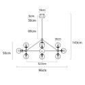 LAMPA SUFITOWA wisząca PLANETARIO 10 CZARNA - KLOSZE SZKŁO DYMIONE 10xE27 King Home LAMPA SUFITOWA wisząca PLANETARIO 10 CZARNA - KLOSZE SZKŁO DYMIONE 10xE27 King Home