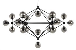King Home Lampa wisząca PLANETARIO 21 czarna metal - klosze szkło dymione E27