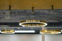 King Home Lampa wisząca RING 60 złota - LED stal nierdzewna osłona klosza tworzywo mleczny