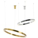 King Home Lampa wisząca RING 80 srebrna - LED stal polerowana na wysoki połysk osłona klosza tworzywo mleczny King Home Lampa wisząca RING 80 srebrna - LED stal polerowana na wysoki połysk osłona klosza tworzywo mleczny