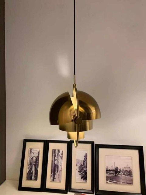 King Home Lampa wisząca VARIA złota - stal nierdzewna ruchomy klosz E27 King Home Lampa wisząca VARIA złota - stal nierdzewna ruchomy klosz E27