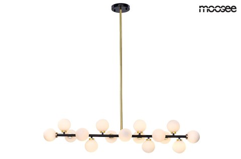 LAMPA WISZĄCA LED COSMO LEVEL M - metal CZARNY ZŁOTY kuliste klosze SZKŁO MLECZNE 16xG9 MOOSEE LAMPA WISZĄCA LED COSMO LEVEL M - metal CZARNY ZŁOTY kuliste klosze SZKŁO MLECZNE 16xG9 MOOSEE