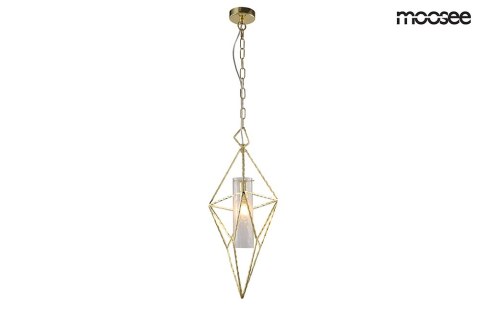 LAMPA WISZĄCA HAVANA M - METALOWA ZŁOTA E14 KLOSZ SZKLANY PRZEZROCZYSTY MOOSEE LAMPA WISZĄCA HAVANA M - METALOWA ZŁOTA E14 KLOSZ SZKLANY PRZEZROCZYSTY MOOSEE