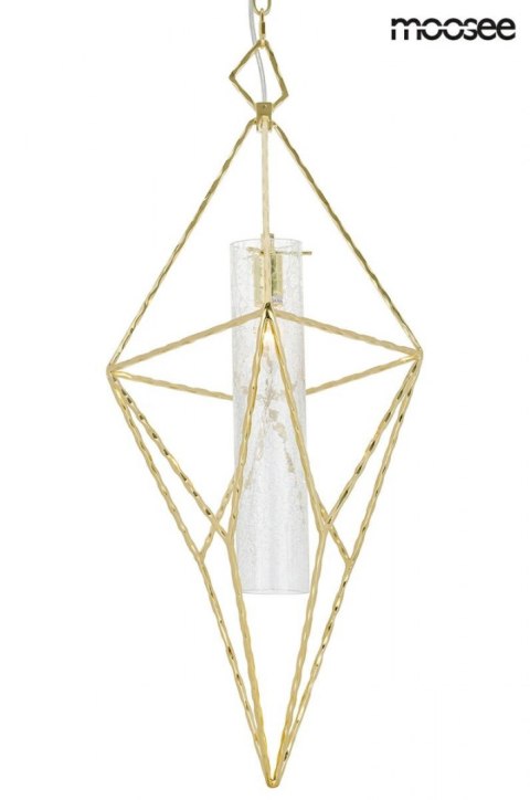LAMPA WISZĄCA HAVANA M - METALOWA ZŁOTA E14 KLOSZ SZKLANY PRZEZROCZYSTY MOOSEE LAMPA WISZĄCA HAVANA M - METALOWA ZŁOTA E14 KLOSZ SZKLANY PRZEZROCZYSTY MOOSEE