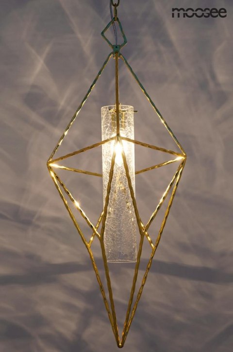 LAMPA WISZĄCA HAVANA M - METALOWA ZŁOTA E14 KLOSZ SZKLANY PRZEZROCZYSTY MOOSEE LAMPA WISZĄCA HAVANA M - METALOWA ZŁOTA E14 KLOSZ SZKLANY PRZEZROCZYSTY MOOSEE