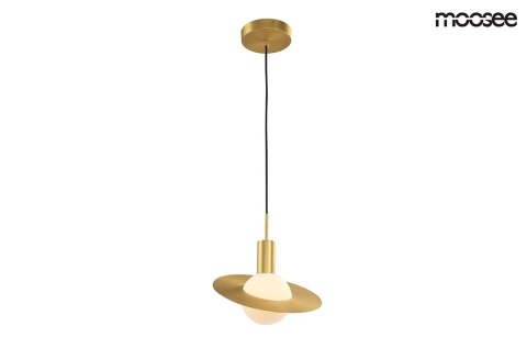 MOOSEE lampa wisząca URAN - złota połączenie mosiądzu w złotym kolorze i kulistego klosza wykonanego z mlecznego szkła MOOSEE lampa wisząca URAN - złota połączenie mosiądzu w złotym kolorze i kulistego klosza wykonanego z mlecznego szkła