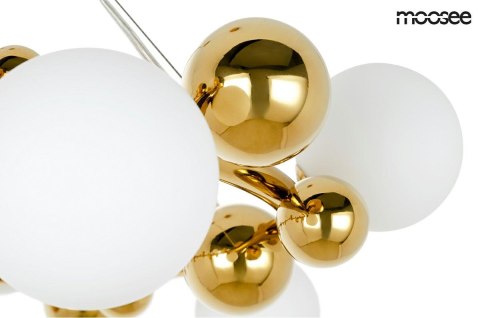 MOOSEE lampa wisząca VALENTINO M - złota stal nierdzewna klosze szkło mleczne MOOSEE lampa wisząca VALENTINO M - złota stal nierdzewna klosze szkło mleczne