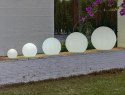 NEW GARDEN lampa ogrodowa stojąca okrągła BULY 40 biała polietylen- LED nowoczesna
