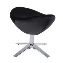 King Home Podnóżek obrotowy EGG SZEROKI VELVET czarny.50 - welur, podstawa stal polerowana King Home Podnóżek obrotowy EGG SZEROKI VELVET czarny.50 - welur, podstawa stal polerowana