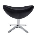 King Home Podnóżek obrotowy EGG SZEROKI VELVET czarny.50 - welur, podstawa stal polerowana King Home Podnóżek obrotowy EGG SZEROKI VELVET czarny.50 - welur, podstawa stal polerowana