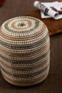J-LINE Pufa Stołek Asli czarny brązowy J-LINE Pufa Stołek Asli czarny brązowy