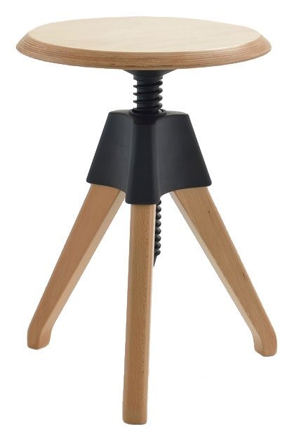 STOŁEK TABORET JERRY CZARNY - TWORZYWO PP siedzisko nogi drewno REGULOWANA WYSOKOŚĆ King Home STOŁEK TABORET JERRY CZARNY - TWORZYWO PP siedzisko nogi drewno REGULOWANA WYSOKOŚĆ King Home