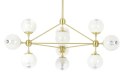 Lampa wisząca PLANETARIO 10 GOLD złota - klosze matowe Lampa wisząca PLANETARIO 10 GOLD złota - klosze matowe