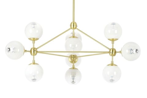 Lampa wisząca PLANETARIO 10 GOLD złota - klosze matowe Lampa wisząca PLANETARIO 10 GOLD złota - klosze matowe
