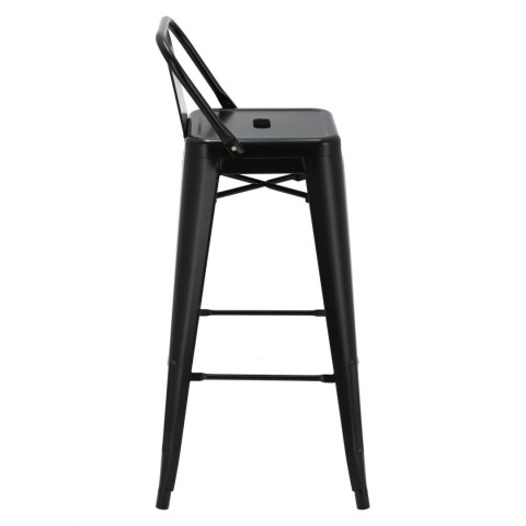 HOKER STOŁEK BAROWY Paris Back short 75cm black insp. Tolix D2.DESIGN CZARNY metal niskie oparcie PODPÓRKA na nogi SZTAPLOWANIE HOKER STOŁEK BAROWY Paris Back short 75cm black insp. Tolix D2.DESIGN CZARNY metal niskie oparcie PODPÓRKA na nogi SZTAPLOWANIE