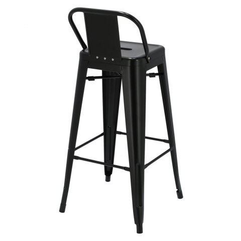 HOKER STOŁEK BAROWY Paris Back short 75cm black insp. Tolix D2.DESIGN CZARNY metal niskie oparcie PODPÓRKA na nogi SZTAPLOWANIE HOKER STOŁEK BAROWY Paris Back short 75cm black insp. Tolix D2.DESIGN CZARNY metal niskie oparcie PODPÓRKA na nogi SZTAPLOWANIE