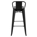 HOKER STOŁEK BAROWY Paris Back short 75cm black insp. Tolix D2.DESIGN CZARNY metal niskie oparcie PODPÓRKA na nogi SZTAPLOWANIE HOKER STOŁEK BAROWY Paris Back short 75cm black insp. Tolix D2.DESIGN CZARNY metal niskie oparcie PODPÓRKA na nogi SZTAPLOWANIE