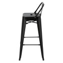 HOKER STOŁEK BAROWY Paris Back short 75cm black insp. Tolix D2.DESIGN CZARNY metal niskie oparcie PODPÓRKA na nogi SZTAPLOWANIE HOKER STOŁEK BAROWY Paris Back short 75cm black insp. Tolix D2.DESIGN CZARNY metal niskie oparcie PODPÓRKA na nogi SZTAPLOWANIE