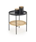 Halmar ława KAMPA stal malowana proszkowo MDF okleinowany czarny / rattan naturalny Halmar ława KAMPA stal malowana proszkowo MDF okleinowany czarny / rattan naturalny