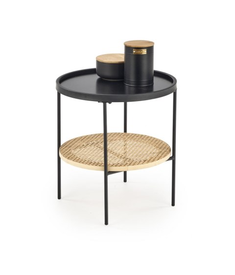 Halmar ława KAMPA stal malowana proszkowo MDF okleinowany czarny / rattan naturalny Halmar ława KAMPA stal malowana proszkowo MDF okleinowany czarny / rattan naturalny