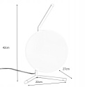 King Home Lampa biurkowa stołowa HALM 1 - mosiądz klosz kula szklany biały G9 do domu i do lokalu