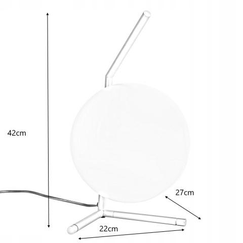 King Home Lampa biurkowa stołowa HALM 1 - mosiądz klosz kula szklany biały G9 do domu i do lokalu King Home Lampa biurkowa stołowa HALM 1 - mosiądz klosz kula szklany biały G9 do domu i do lokalu