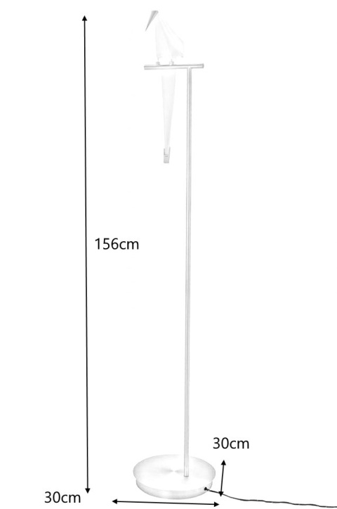 King Home Lampa podłogowa LORO FLOOR złota - LED metalowa biały klosz tworzywo PP w kształcie ptaka King Home Lampa podłogowa LORO FLOOR złota - LED metalowa biały klosz tworzywo PP w kształcie ptaka
