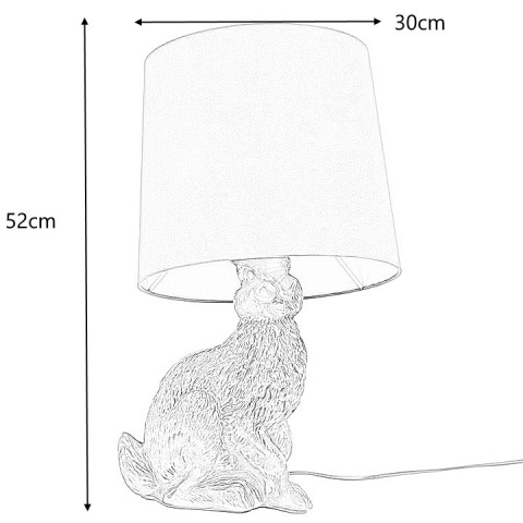 King Home Lampa stołowa biurkowa RABBIT - czarna aluminium tkanina King Home Lampa stołowa biurkowa RABBIT - czarna aluminium tkanina