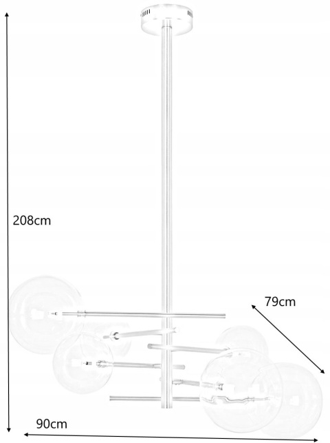 King Home Lampa wisząca ASTRO złota - aluminium, klosze szkło G4 King Home Lampa wisząca ASTRO złota - aluminium, klosze szkło G4