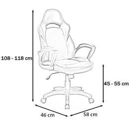 SIGNAL FOTEL OBROTOWY Q-115 CZARNY EKOSKÓRA/BRĄZ TKANINATILT 120kg