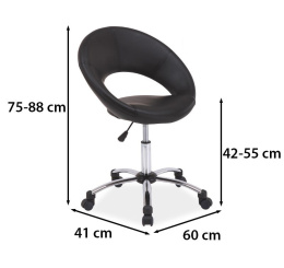 SIGNAL FOTEL OBROTOWY Q-128 CZARNY/CHROM Ekoskóra