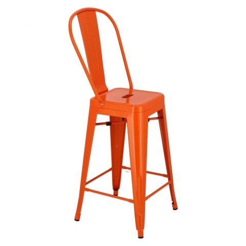 D2.DESIGN Stołek barowy Paris Back pomarańczowy inspirowany Tolix D2.DESIGN Stołek barowy Paris Back pomarańczowy inspirowany Tolix