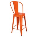 D2.DESIGN Stołek barowy Paris Back pomarańczowy inspirowany Tolix D2.DESIGN Stołek barowy Paris Back pomarańczowy inspirowany Tolix