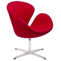 King Home Fotel SWAN WOOL PREMIUM obrotowy czerwony - wełna kaszmirowa, podstawa stal chromowana King Home Fotel SWAN WOOL PREMIUM obrotowy czerwony - wełna kaszmirowa, podstawa stal chromowana