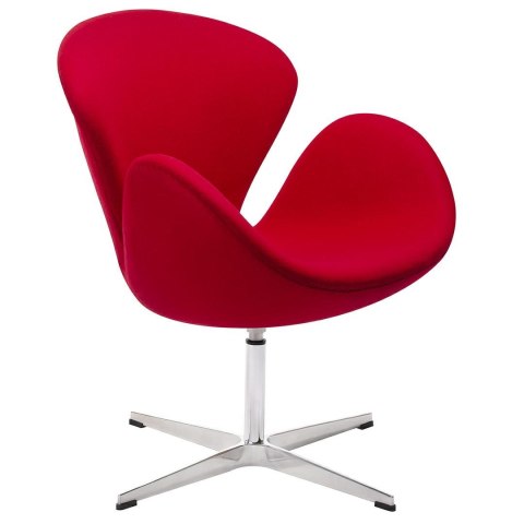 King Home Fotel SWAN WOOL PREMIUM obrotowy czerwony - wełna kaszmirowa, podstawa stal chromowana King Home Fotel SWAN WOOL PREMIUM obrotowy czerwony - wełna kaszmirowa, podstawa stal chromowana