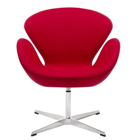 King Home Fotel SWAN WOOL PREMIUM obrotowy czerwony - wełna kaszmirowa, podstawa stal chromowana King Home Fotel SWAN WOOL PREMIUM obrotowy czerwony - wełna kaszmirowa, podstawa stal chromowana