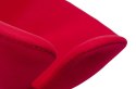 King Home Fotel SWAN WOOL PREMIUM obrotowy czerwony - wełna kaszmirowa, podstawa stal chromowana