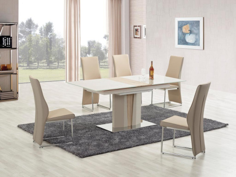 Halmar K213 krzesło cappuccino ekoskóra płozy chrom Halmar K213 krzesło cappuccino ekoskóra płozy chrom