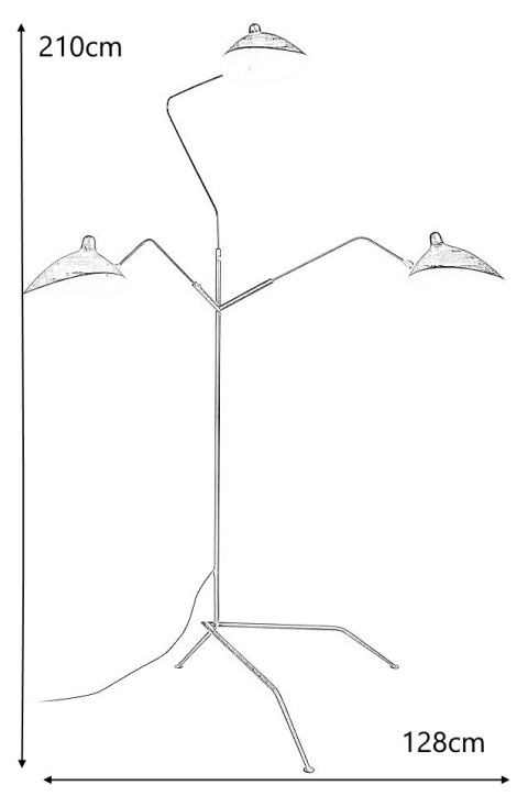 King Home Lampa podłogowa RAVEN FLOOR UP 3 czarna satynowa stal węglowa 3xE14 regulowane klosze King Home Lampa podłogowa RAVEN FLOOR UP 3 czarna satynowa stal węglowa 3xE14 regulowane klosze