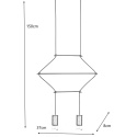 King Home Lampa wisząca FLUSSO 2 czarna, metal szkło King Home Lampa wisząca FLUSSO 2 czarna, metal szkło