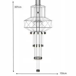 Lampa wisząca FLUSSO 43 GRANDE czarna