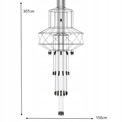 Lampa wisząca FLUSSO 43 GRANDE czarna Lampa wisząca FLUSSO 43 GRANDE czarna
