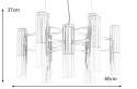King Home elegancka Lampa wisząca LUNETTE czarno-złota - metal 13xE14 King Home elegancka Lampa wisząca LUNETTE czarno-złota - metal 13xE14