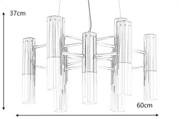 King Home elegancka Lampa wisząca LUNETTE czarno-złota - metal 13xE14